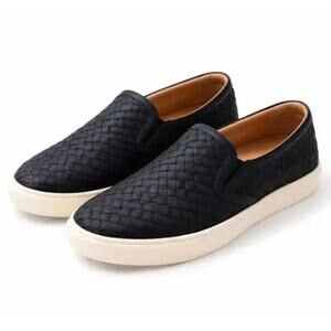 Quince Black Handwoven Leather Slip-On Sneakers Flats Comfort Shoes – Size 8